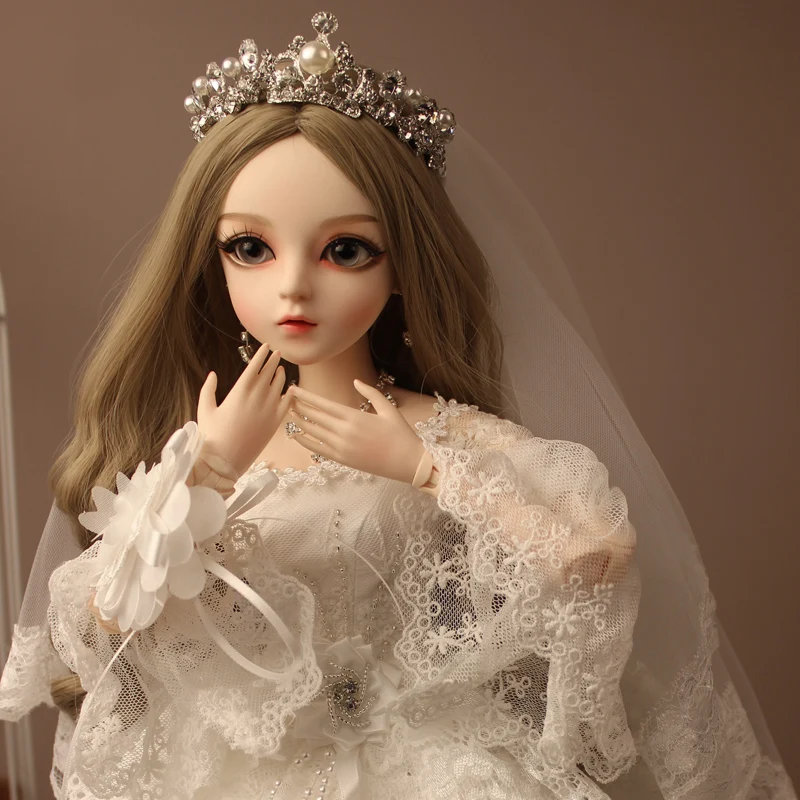 1/3ball sujungta lėlės bjd doll doris dovanos mergina Handpainted makiažas fullset pasakos lėlė princesė su karūna vestuvinė suknelė . ' - ' . 1