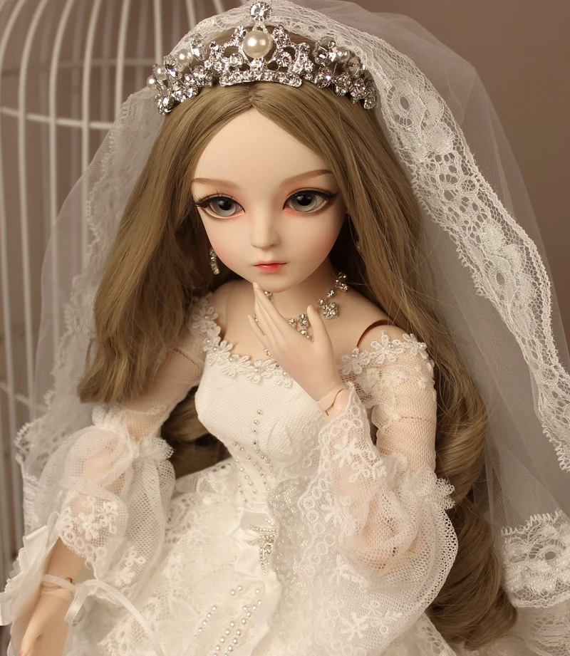 1/3ball sujungta lėlės bjd doll doris dovanos mergina Handpainted makiažas fullset pasakos lėlė princesė su karūna vestuvinė suknelė . ' - ' . 4