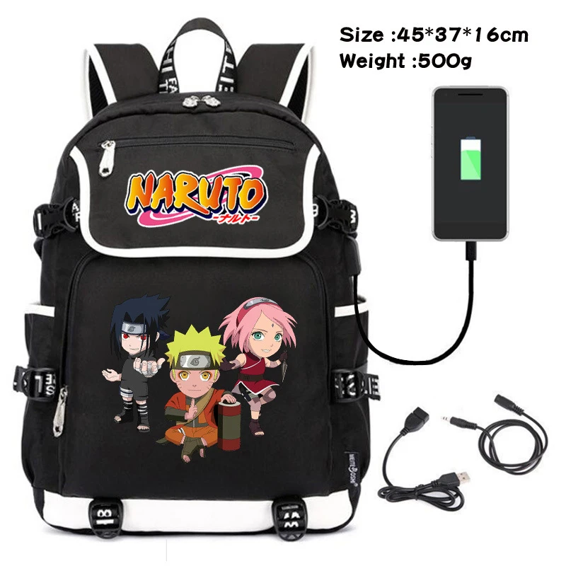 2023 Naruto mokyklinės Kuprinės Anime Naruto Uzumaki Schoolbags USB Įkrovimą, Kuprinės, kelioniniai Krepšiai, Animacinių filmų Mielas Krepšiai Gimtadienio Dovanos . ' - ' . 0
