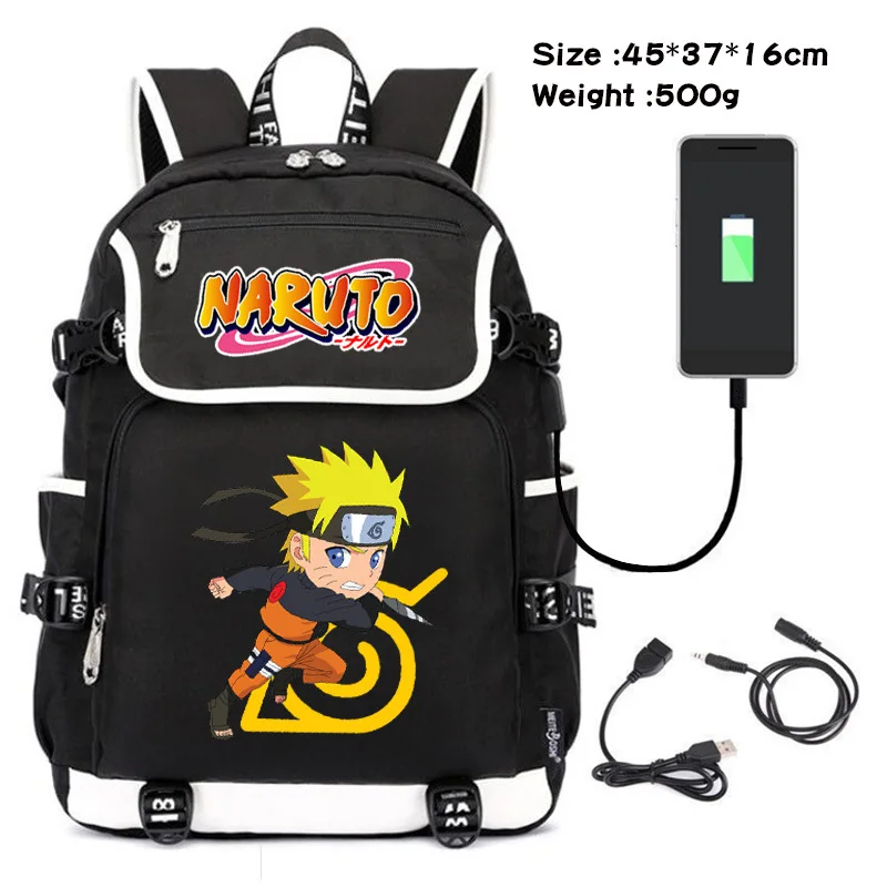 2023 Naruto mokyklinės Kuprinės Anime Naruto Uzumaki Schoolbags USB Įkrovimą, Kuprinės, kelioniniai Krepšiai, Animacinių filmų Mielas Krepšiai Gimtadienio Dovanos . ' - ' . 1
