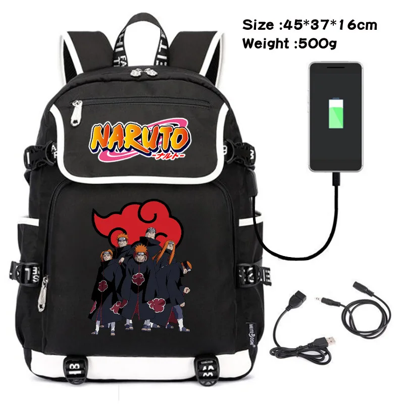 2023 Naruto mokyklinės Kuprinės Anime Naruto Uzumaki Schoolbags USB Įkrovimą, Kuprinės, kelioniniai Krepšiai, Animacinių filmų Mielas Krepšiai Gimtadienio Dovanos . ' - ' . 4
