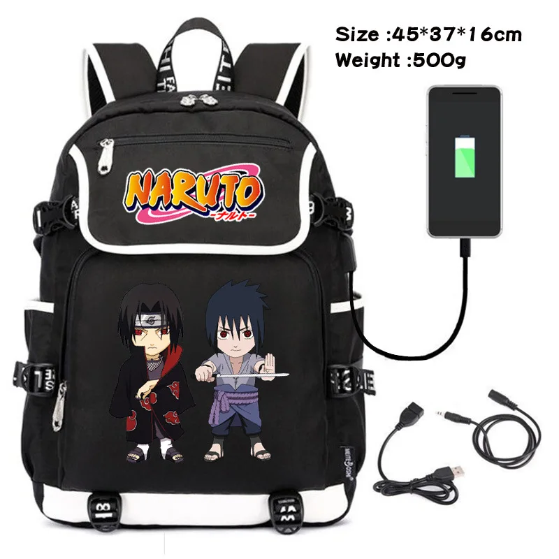 2023 Naruto mokyklinės Kuprinės Anime Naruto Uzumaki Schoolbags USB Įkrovimą, Kuprinės, kelioniniai Krepšiai, Animacinių filmų Mielas Krepšiai Gimtadienio Dovanos . ' - ' . 5