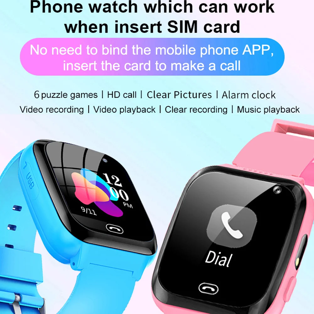 2023 Žaidimas Smart Žiūrėti Vaikams Telefonu Muziką Žibintuvėlis 6 Žaidimai Su 1GB SD Kortelė Smartwatch Laikrodį Berniukų, Mergaičių Dovanos Naujas . ' - ' . 1