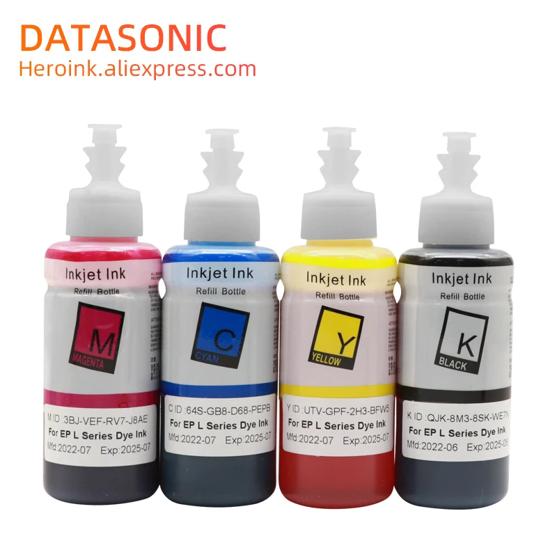 4Color dye Ink Epson L551 L555 L558 L565 L566 L575 L605 L606 L655 L656 L310 L301 Spausdintuvo Rašalas . ' - ' . 0