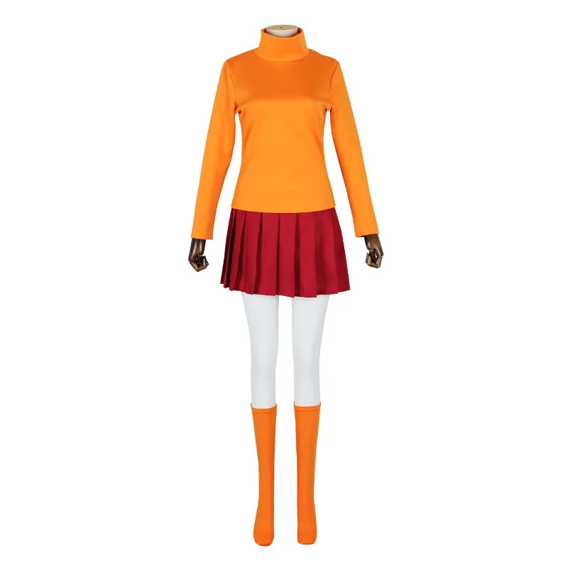 Anime Velma Cosplay Kostiumų Filmo Personažas Scoloby-Dool Orange Vienodas Helovinas Kostiumas Moterims, Merginoms Šalies Kostiumų Perukas . ' - ' . 1