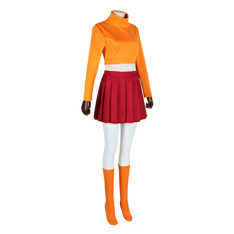 Anime Velma Cosplay Kostiumų Filmo Personažas Scoloby-Dool Orange Vienodas Helovinas Kostiumas Moterims, Merginoms Šalies Kostiumų Perukas . ' - ' . 2
