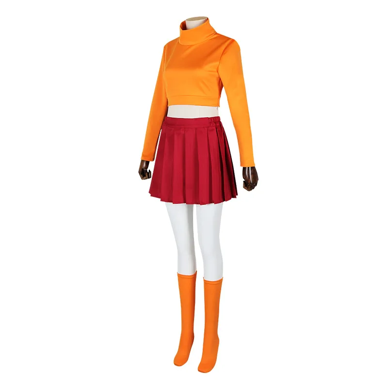 Anime Velma Cosplay Kostiumų Filmo Personažas Scoloby-Dool Orange Vienodas Helovinas Kostiumas Moterims, Merginoms Šalies Kostiumų Perukas . ' - ' . 3