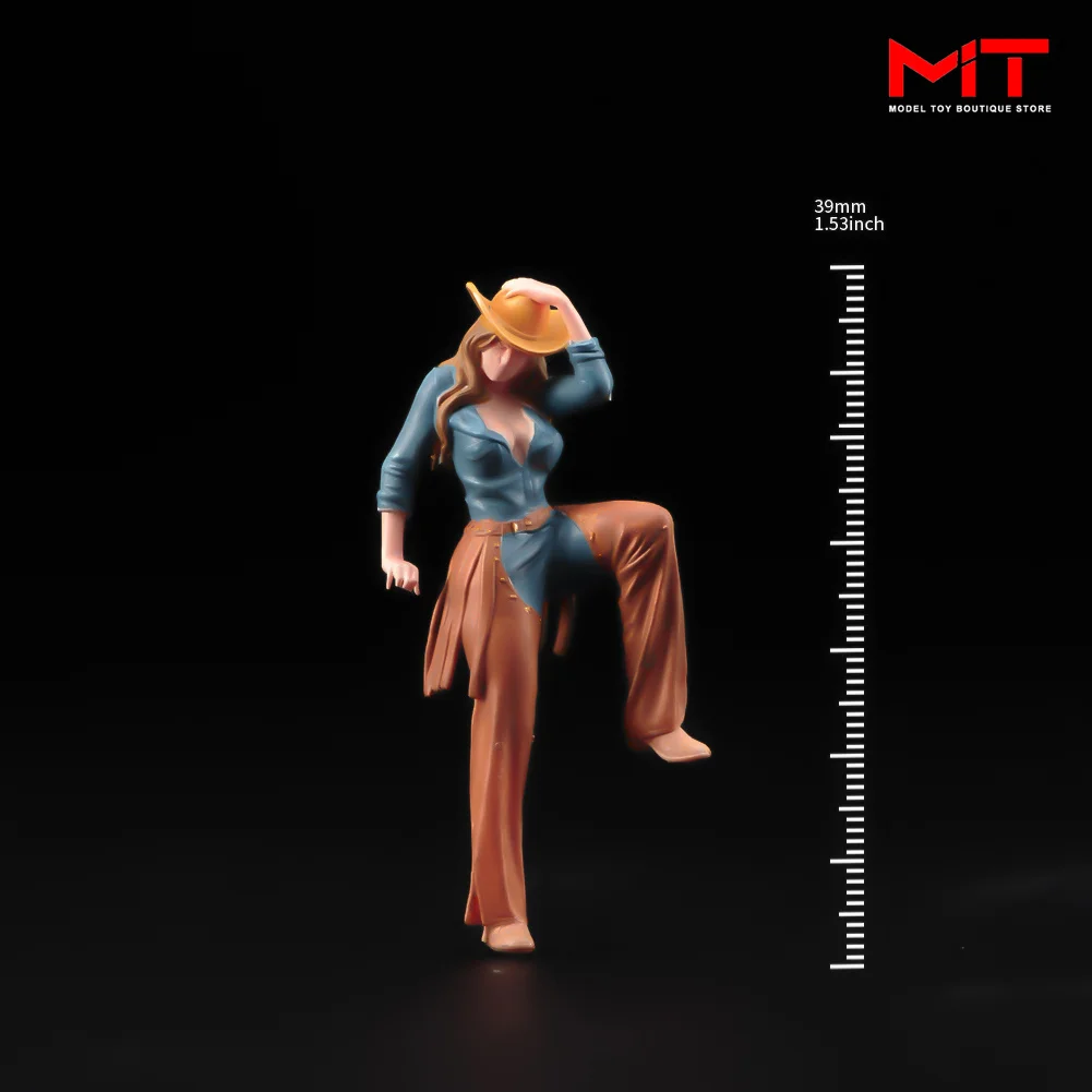 ANT Miniatiūrinių Rankų darbo 1/64 1/43 Dažytos Gana Cowgirl Diorama Paveikslas Modelis, 