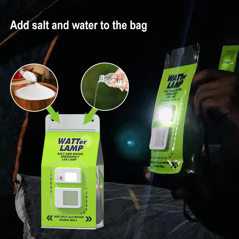 Avarinės Šviesos Druska Vandens Žibinto Lempa Ne Baterija Reikia Portable LED Šviesos Žibintai Pėsčiųjų, Kempingas, Lauko naktinė Žvejyba . ' - ' . 2