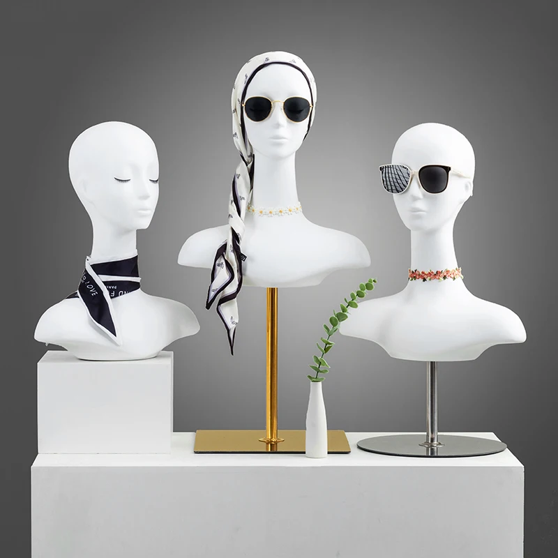 Balta Moteriška Manekeno Galva su ilgais Pole Display Už Perukas Skrybėlę Papuošalai ir Šalikas . ' - ' . 1