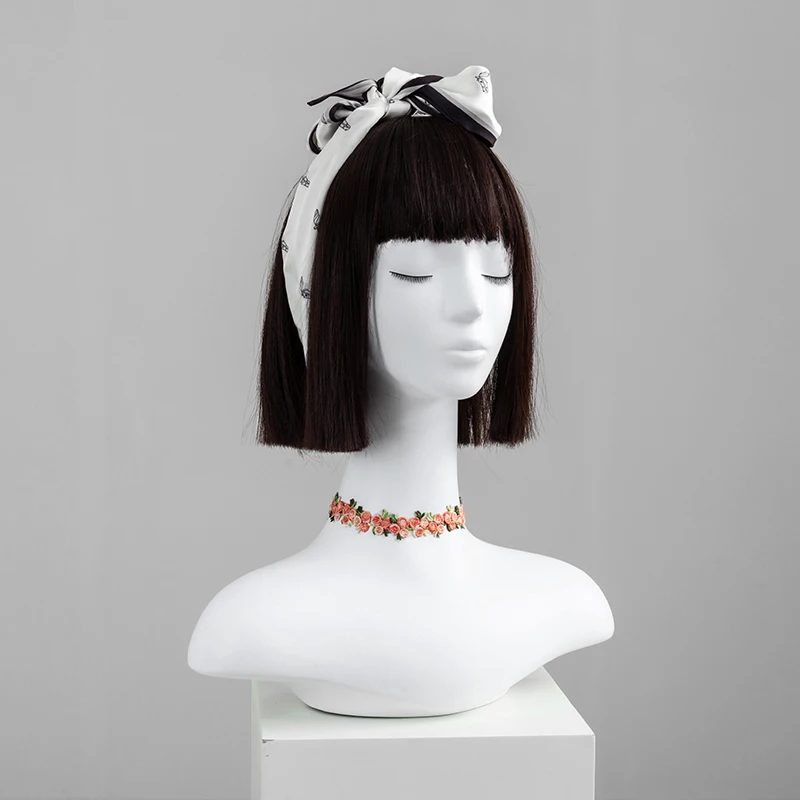 Balta Moteriška Manekeno Galva su ilgais Pole Display Už Perukas Skrybėlę Papuošalai ir Šalikas . ' - ' . 3