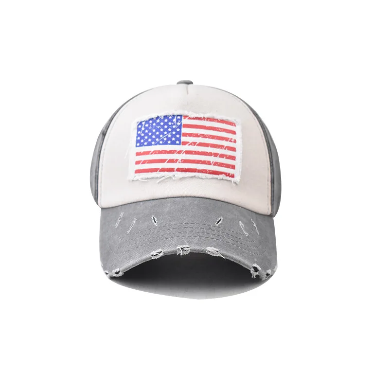 Beisbolo kepuraitę nuo Saulės skrybėlę Retro stiliaus beisbolo kepuraitę Spalvų atitikimo, Amerikos vėliava modelis Pavasarį, Rudenį beisbolo Hip-Hop Įrengtas Bžūp . ' - ' . 2