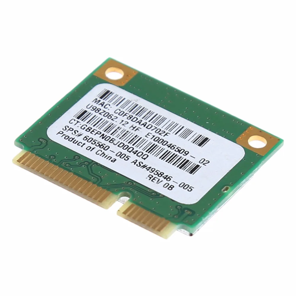Belaidžio 150M 802.11 b/g/n) Half Mini PCI-E Card HP Atheros AR5B95 605560-005 . ' - ' . 5