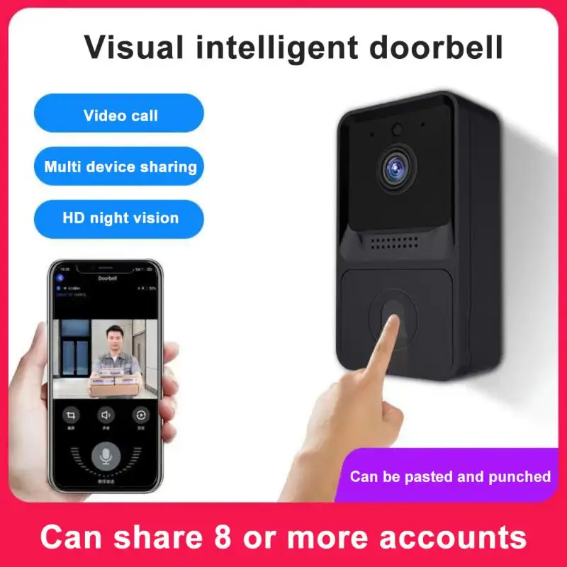 Belaidžio Smart Doorbell Apsaugos Smart Home Vaizdo Skambučių HD Infraraudonųjų spindulių Naktinio Matymo Debesys Saugojimo Ilgo Laukimo Doorbell . ' - ' . 0