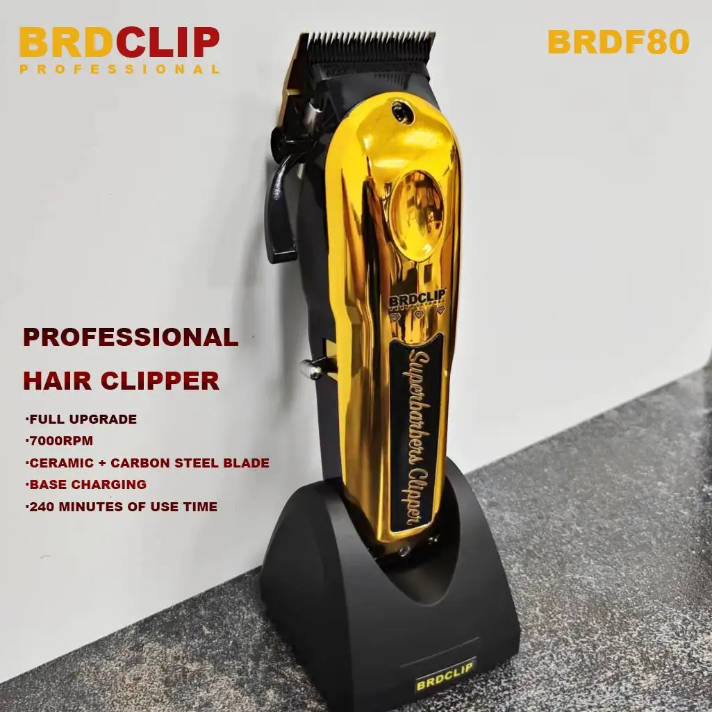 BRDCLIP F80 Bazės Įkroviklis Naftos Galvos Vyrų Elektriniai Plaukų Clipper Didelės Galios 7000RPM Anglinio Plieno, Keramikos Peilis Profesionalios Žoliapjovės . ' - ' . 1