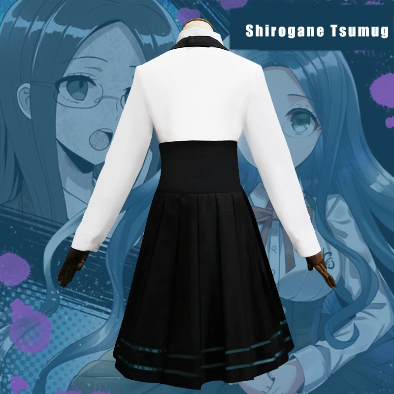 Danganronpa V3 Shirogane Tsumugi cs cosplay universiteto studentų vienodas vyrų ir moterų mokyklos uniformos striukė klostuotas sijonas, lankas, marškinėliai . ' - ' . 4