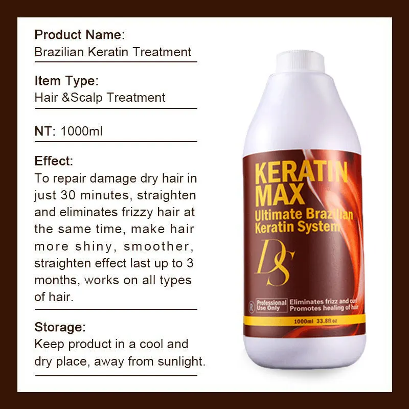 DS MAX Keratino Plaukų Gydymą Tiesinimo 12% Formalino Atsparių Plaukų Brazilijos Keratino Kremas Garbanotas Plaukų Priežiūros Produktai . ' - ' . 1