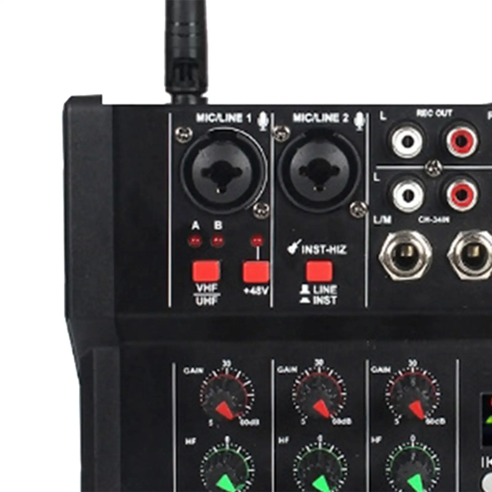 Garso Maišytuvas su Dual Bevielio Mikrofono 48V Phantom Power Profesionalus Garso plokštė Konsolės PC Įrašymo DJ Maišymo Studija Karaoke . ' - ' . 0