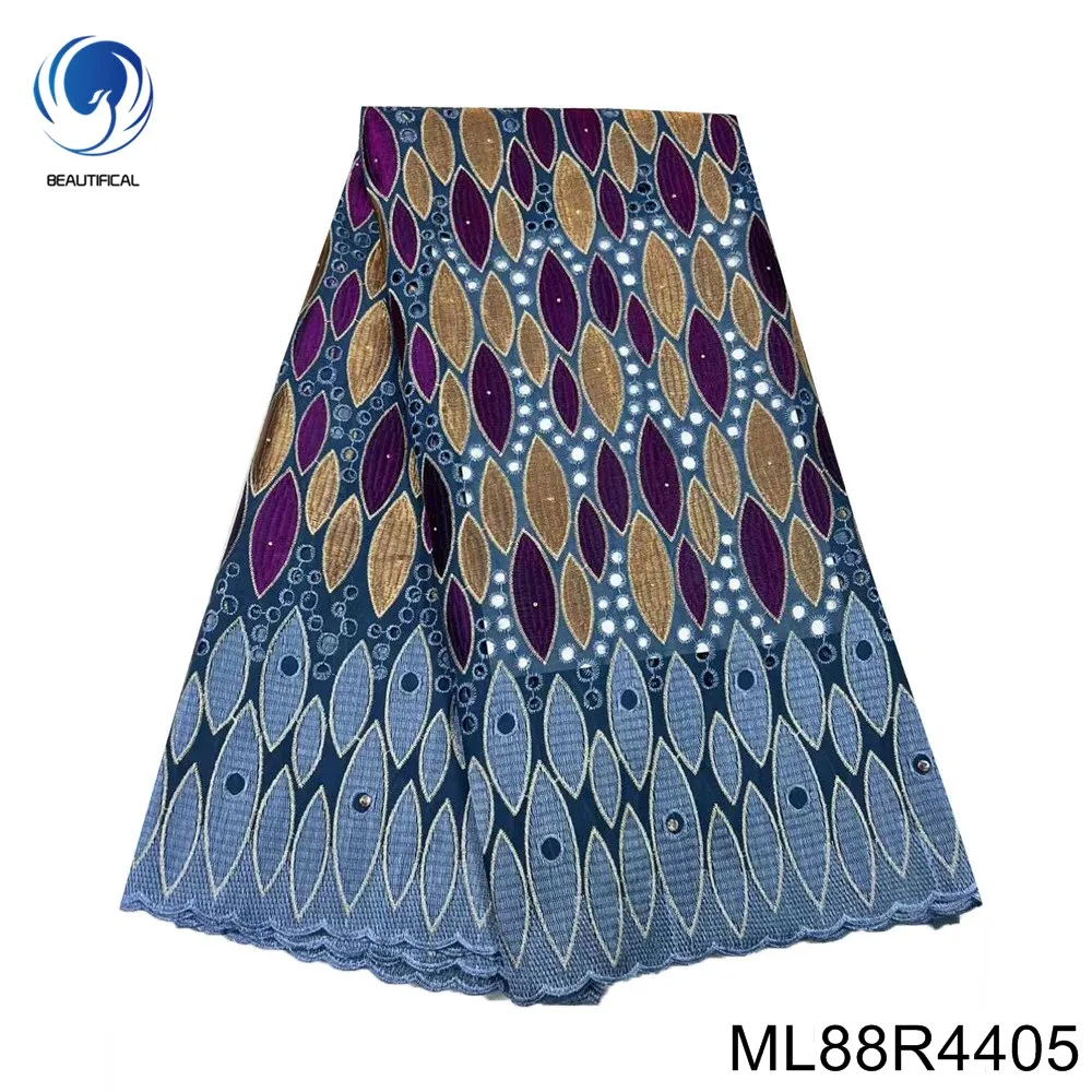 Iškirpti Skylę Tuščiaviduriai Išsiuvinėti Dizainas, Elegancija Nigerijos Šveicarijos vienspalviai voile Nėrinių Fabric100% Cottin Šalis Suknelė ML88R44 . ' - ' . 4