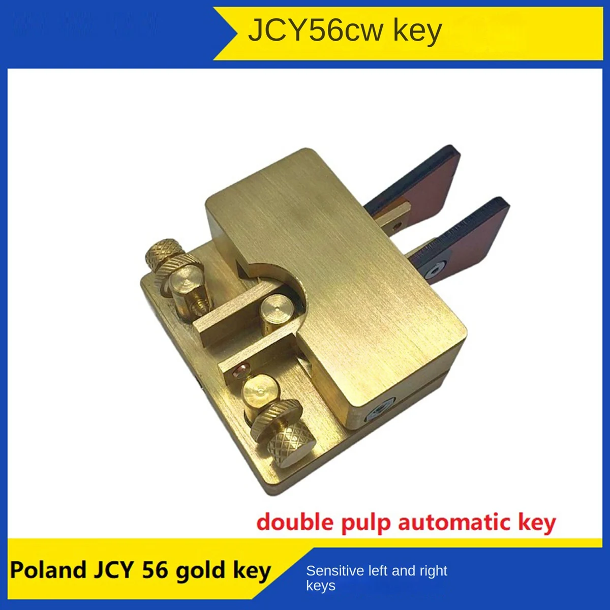 JCY 56 CW Aukso Klavišą Pastatytas-Dviejų 3.5 Mm Audio Jacks Prisijungti Automatinė Dvigubai Plazmos Magnetinis Morzės Radijo Telegrafo Raktas . ' - ' . 3