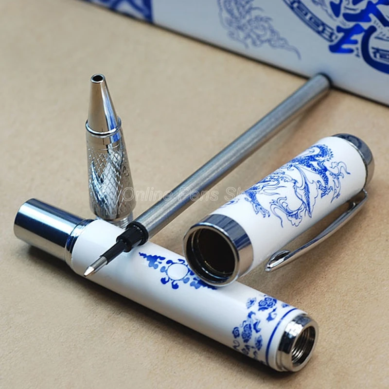 Jinhao Išskirtinį Dragon Mėlynos Ir Baltos spalvos Porceliano Roller Ball Pen JR882 . ' - ' . 2