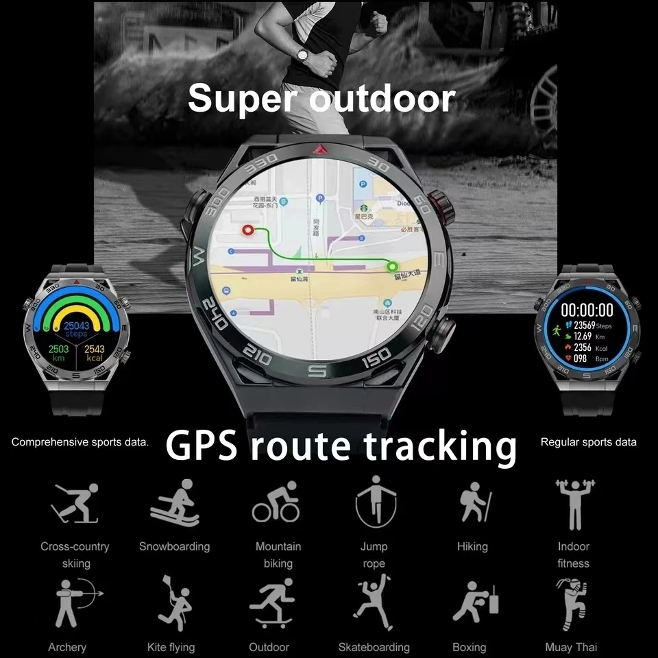 Karinės DT GPS Tracker Smart Watch Vyrų NFC EKG+PPG 