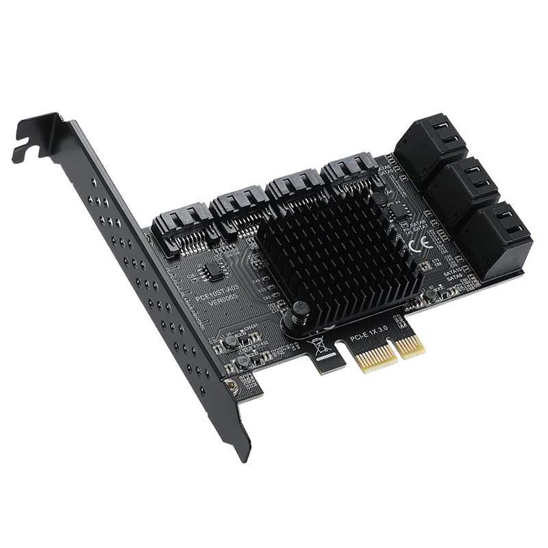 Kasybos Stove PCIE SATA PCI-E Adapterį PCIE į SATA Valdiklio Daugiklis 10 Uostai SATA 3.0 6Gbps PCI Express X1 Išplėtimo Plokštę . ' - ' . 1