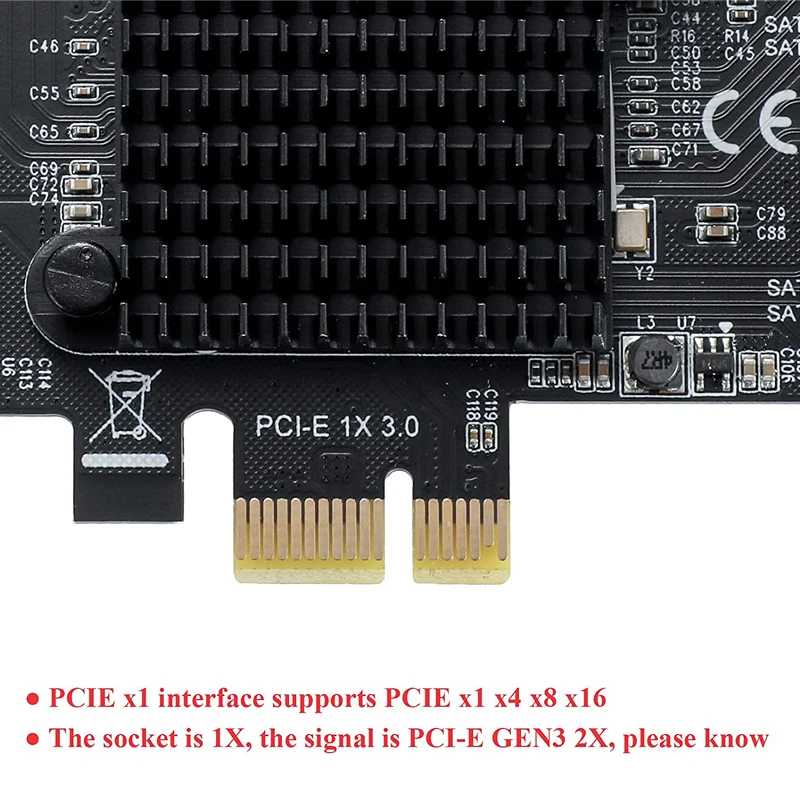 Kasybos Stove PCIE SATA PCI-E Adapterį PCIE į SATA Valdiklio Daugiklis 10 Uostai SATA 3.0 6Gbps PCI Express X1 Išplėtimo Plokštę . ' - ' . 3