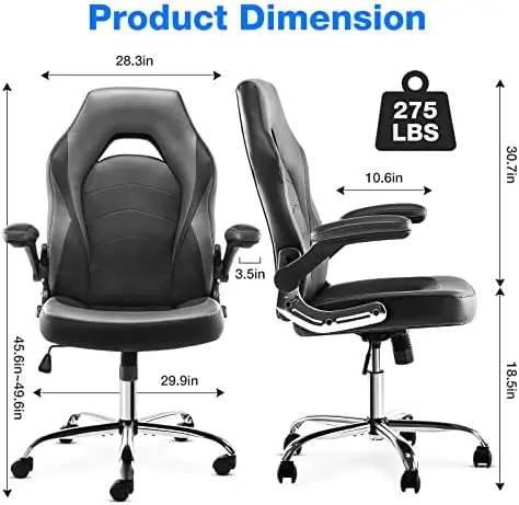 Kėdė - Biuro Kėdė, Stalas, Kėdės su ratukais Kompiuterio Kėdė su Flip-up Porankiai ir Reguliuojamo Aukščio Pasukama Kėdė, PU, Sujungimas . ' - ' . 2