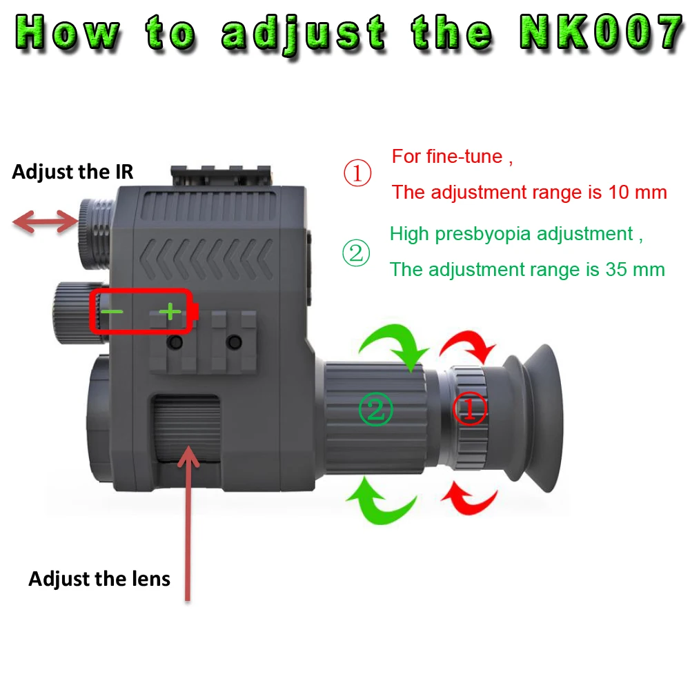 Megaorei NK007S Naktinio Matymo uoksai Optikos Taikikliai Taktinis Lazerio Spindulių 850nm IR taikymo Sritis Riflescope Lauko Medžioklė . ' - ' . 3