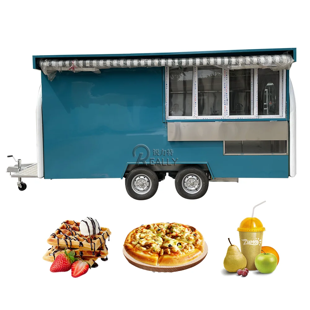 Mobiliųjų Greito Maisto Sunkvežimis Pritaikytas Ledų Maitinimo Priekaba Hot Dog Prekybos Van Nerūdijančio Plieno Maisto produktų Krepšelis, skirtas Parduoti . ' - ' . 0