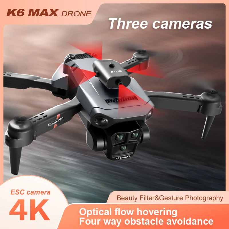 Naujas K6Max HD Drone 4K Professinal Plataus Kampo Optinis Srauto Lokalizacijos Keturių krypčių Kliūčių Vengimo Quadcopter Vs Z908 Dovanos Žaislas . ' - ' . 0