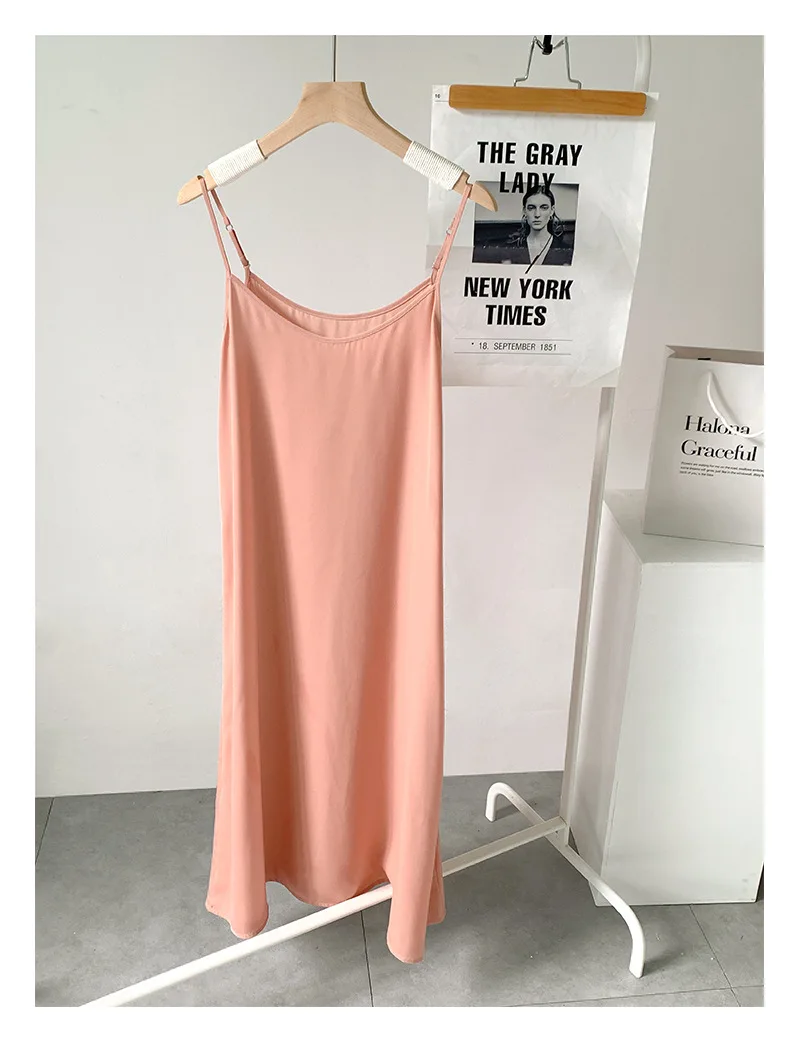 Naujas Suspender Nightgowns Moterys Vasarą Šifono Plona Ilga Suknelė Korėjos Studentų Sleepwear Nightdress Seksuali Vientisa Spalva Nightshirt . ' - ' . 4