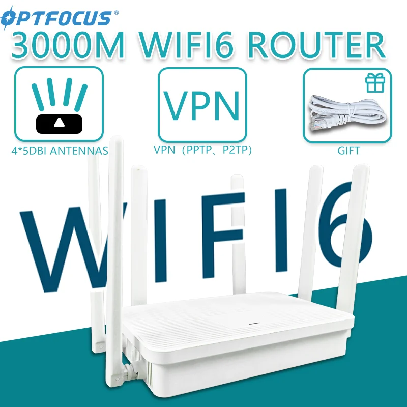 OPTFOCUS WIFI6 6e 3000Mbps Maršrutizatoriaus Wifi Gigabit 1G Flash VPT AKIŲ WIFI 6 AX3 Maršrutizatorius 5DBi Antena Wifi Roteador Wifi 6 Maršrutizatorius . ' - ' . 0