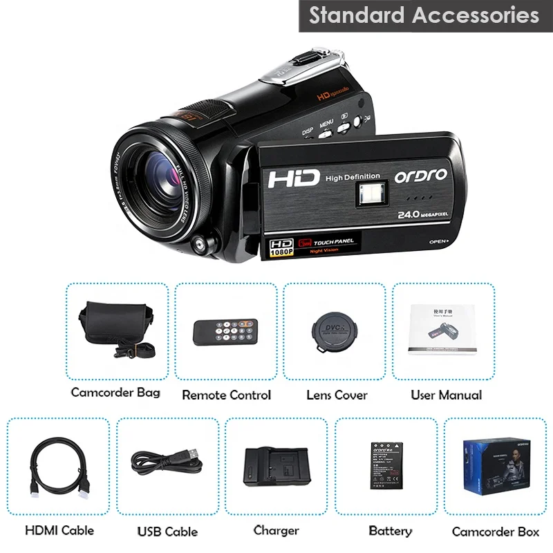 ORDRO D395 Infraraudonųjų spindulių Naktinio Matymo Kamera Digital Video Wifi, Diktofonas IR Šviesa 1080p vaizdo Kamera . ' - ' . 2
