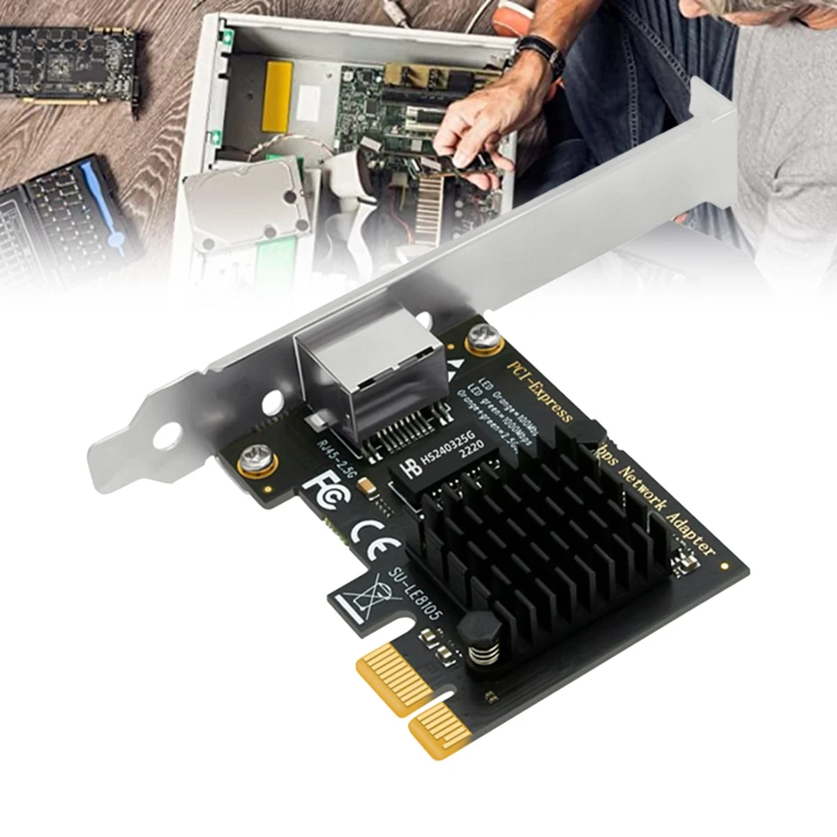 PCI-E 2,5 G Tinklo plokštė RTL8125BG PCI-E X1 Iki 2,5 Gbps Gigabit RJ45, Ethernet Tinklo plokštės dėl PC . ' - ' . 3
