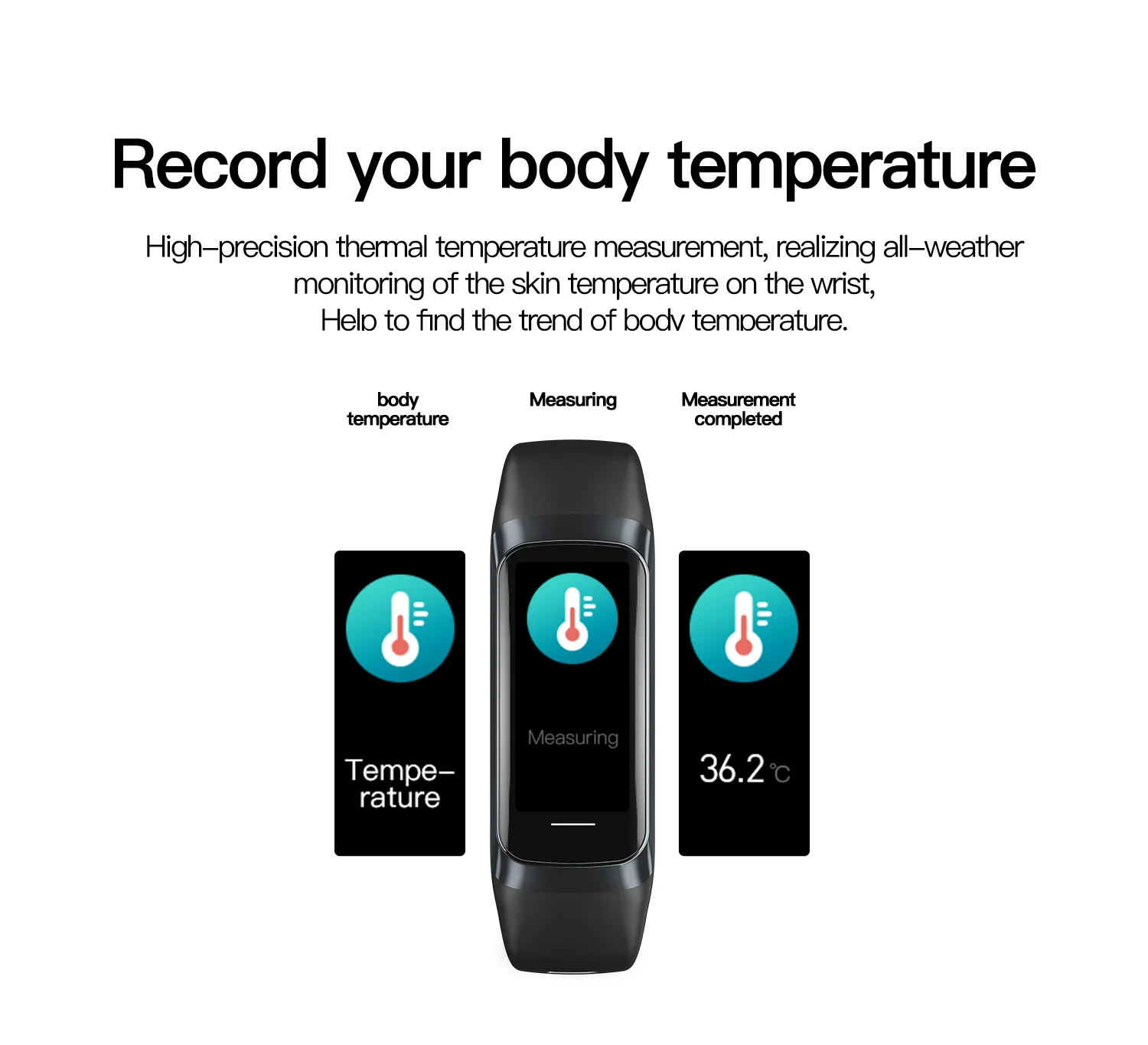 Royaltenic C60 SmartBand Fitness Tracker Vyrai Moterys Smartwatch Kūno Temperatūra Sveikas Stebėti Smart Apyrankė Silikono Smartband . ' - ' . 1