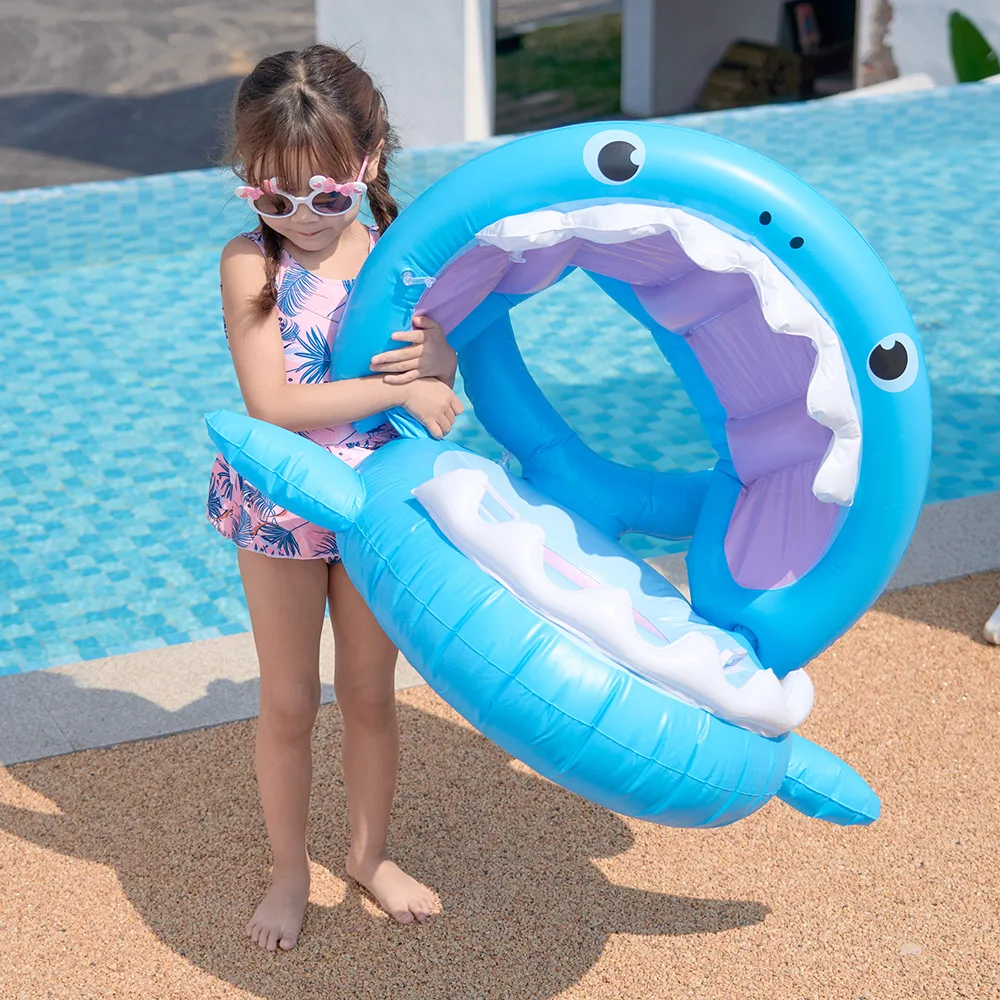 Ryklys Plaukimo Žiedas su Tentu skėtį nuo saulės Pvc Pripučiamas Slankiojo Žiedo Kūdikių Plūdės Plaukimo Baseinas Vaikams Paplūdimio Priedai . ' - ' . 1