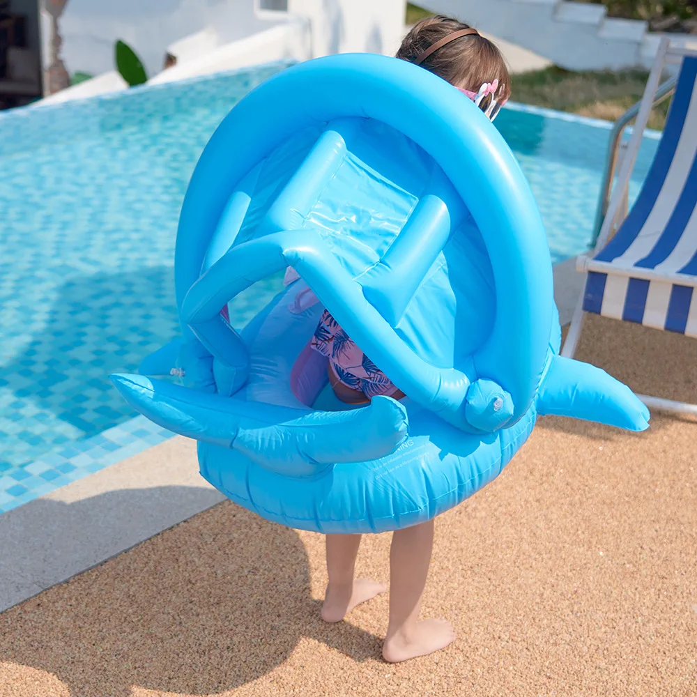 Ryklys Plaukimo Žiedas su Tentu skėtį nuo saulės Pvc Pripučiamas Slankiojo Žiedo Kūdikių Plūdės Plaukimo Baseinas Vaikams Paplūdimio Priedai . ' - ' . 4