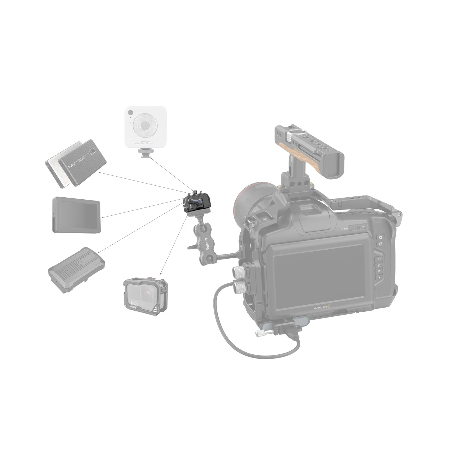 SmallRig Drop-in HawkLock Universalus mini Greito atjungimo Gnybtas ir Plokštės Trikojo stovo Adapteris, skirtas 