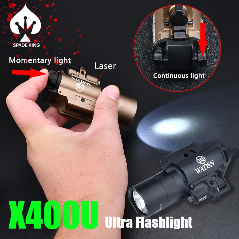 Taktinis Šviesos X400 Ultra Žibintuvėlis X400U Red Dot Žalia Lazerinis Pistoletas Žibintuvėlis Metalo LED Scout Ginklu Lempa Greitai Mount Glock . ' - ' . 0