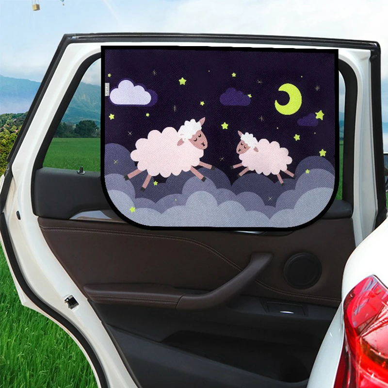 Universalus Automobilių Saulė Pavėsyje Padengti UV Apsaugoti Užuolaidos, Šoninio Lango skėtį nuo saulės gaubtas, skirtas Kūdikių, Vaikų Mielas Animacinių filmų Automobilio Stiliaus . ' - ' . 1