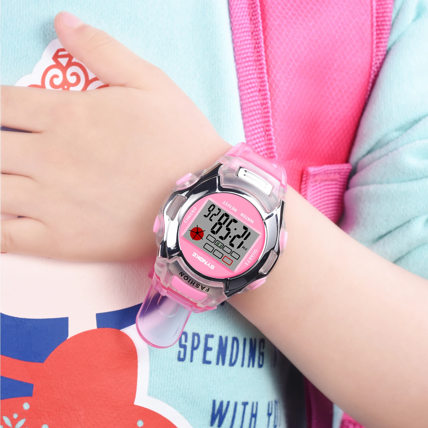 Vaikai Elektroniniai Laikrodžiai Spalvų Šviesos Rinkimo Gyvenimo Vandeniui Daugiafunkcinis Šviesos Aalarm Laikrodžiai, Laikrodžių Ir Berniukams, Ir Mergaitėms . ' - ' . 1