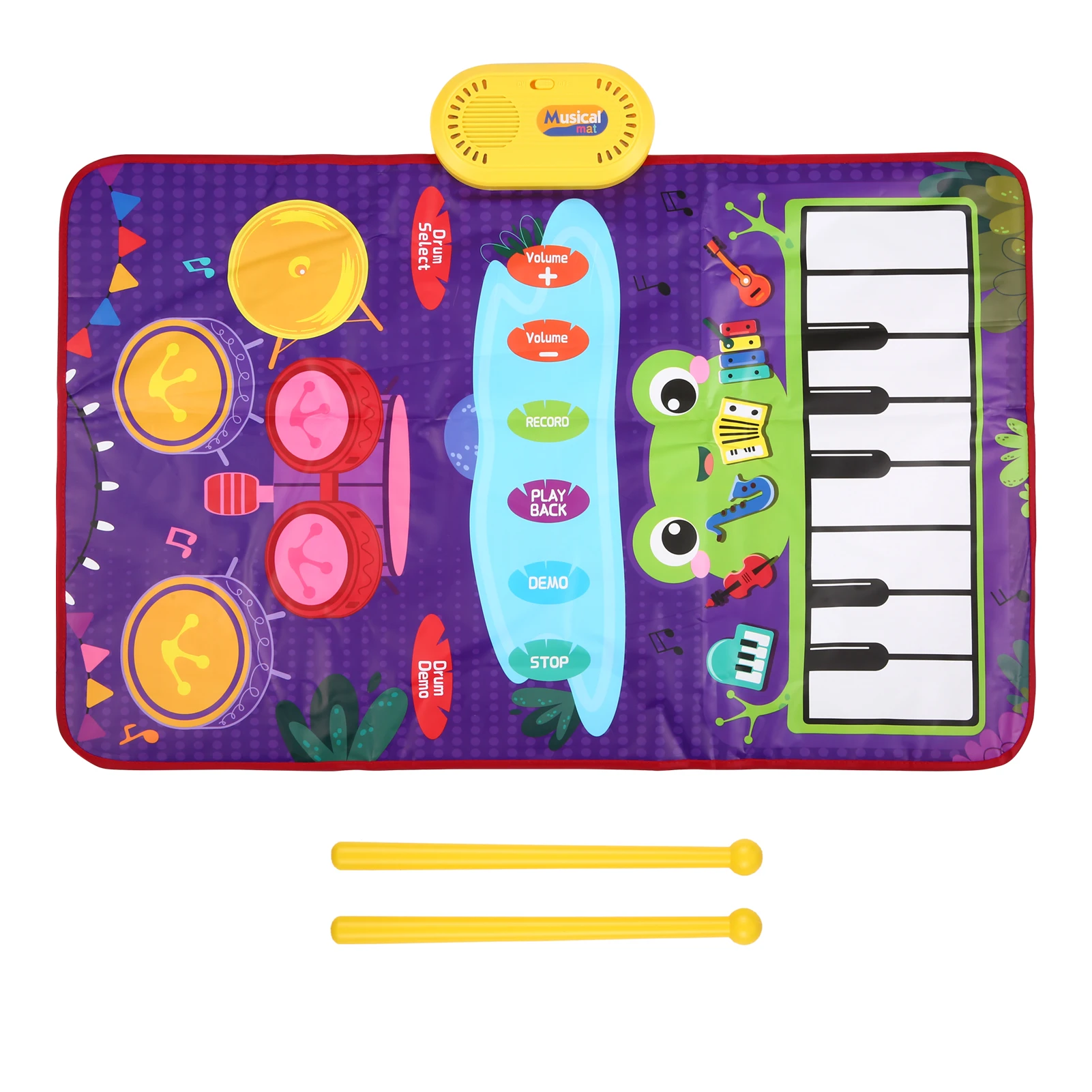 Vaikų Mušamųjų instrumentų Antklodė Ankstyvojo Ugdymo Muzikos Piano Jazz Drum Pad 2 in 1 Pedalas Šokių Antklodė Švietimo Žaislas . ' - ' . 5