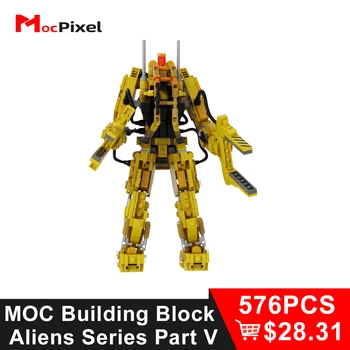 MOCPIXEL Blokai Vaikams Micro Užsieniečių Serijos V Dalis: Mini Dydis, P-5000 Varomas Krautuvas Darbo Robotas SS Plytų Vaikams, Žaislai