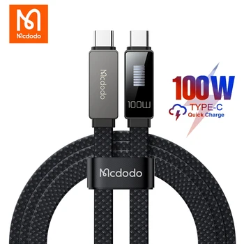 Mcdodo LED Ekranas 100W USB C C Tipo Kabelis Xiaomi POCO F3 F4 