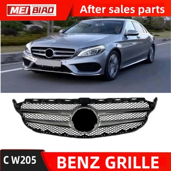 Mercedes Benz W205 C Klasės Grotelės 2015-2019 OEM 2058880023 Sidabriškai Juodas Priekinis Buferis Artimuosiuose Net Po Rinkos Dalis Pakeisti
