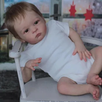 FBBD 3D Surinkimo 22inch Minkštas Kūno Reborn Baby Doll Oskaras Miega Kūdikis Jau Dažytos baigė Lėlės Vaikų Dovanų