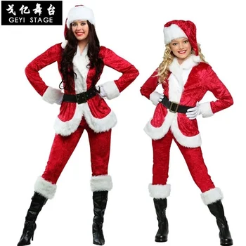 naujas, Pilnas Komplektas Kalėdinių Kostiumų Santa Claus Suaugusiems Raudona cosplay Drabužius Kalėdų Senelio Kostiumas Laipelar Prabangūs Suknelė Tiktų