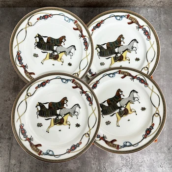 Royal Horse Keramikos Specialios formos Trikampio Vakarienės Lėkštės Makaronų Plokštė Namų Kepsnys Vaisių Patiekalą, Viešbutis, Restoranas, Stalo reikmenys